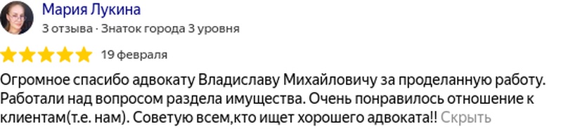 Отзыв адвокат Лыжин